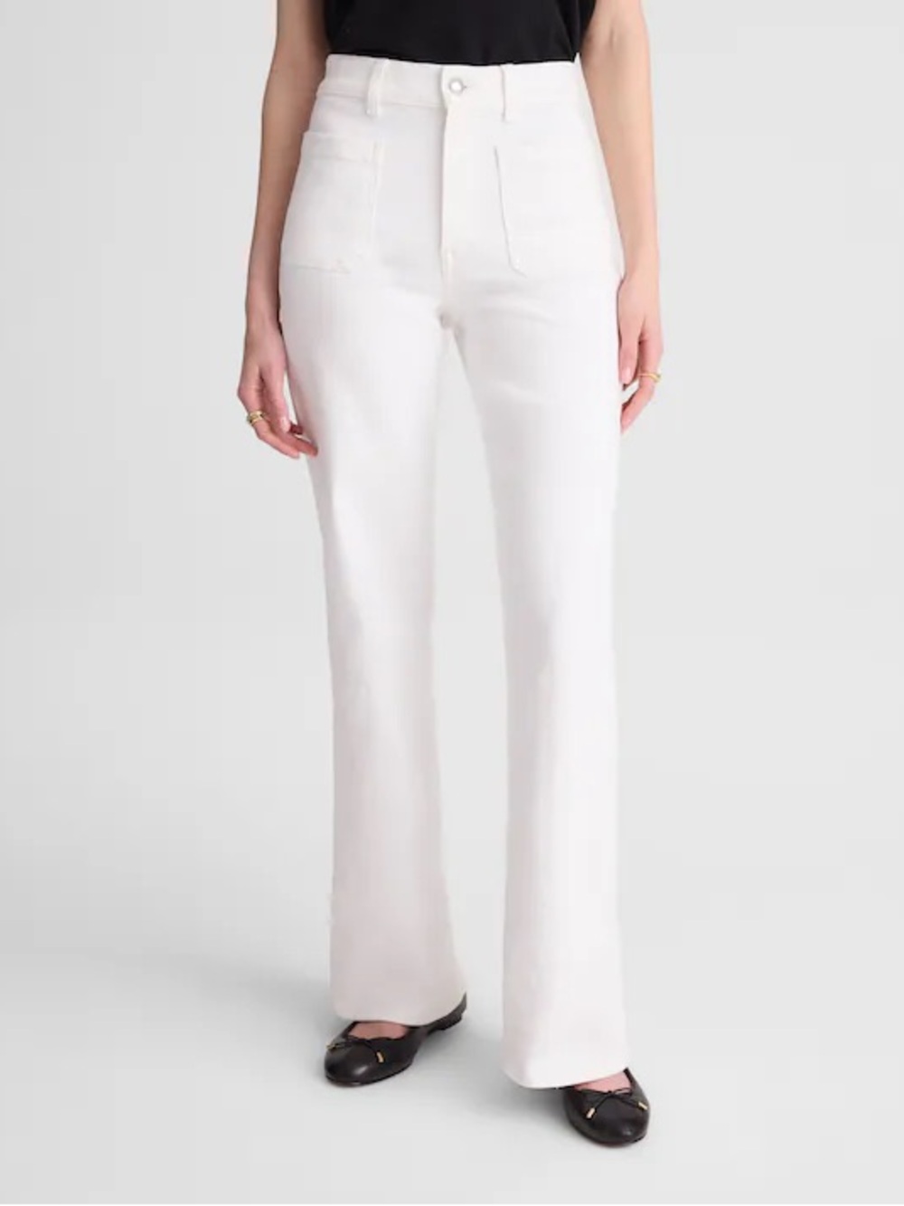 Madewell The Emmy Wide-Leg Jean in Super Stretch Denim in tile white Size 26